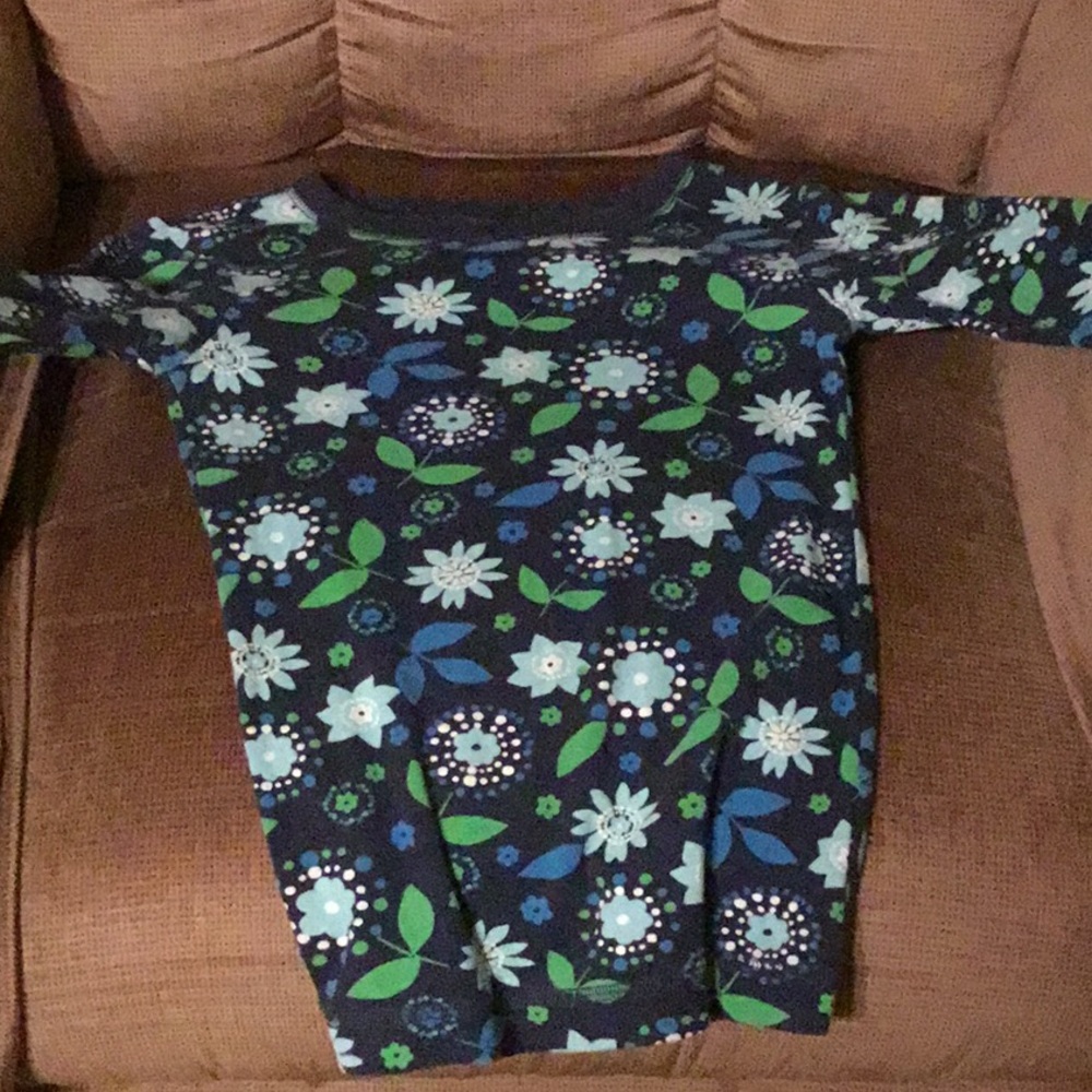 Blue floral long sleeve shirt
